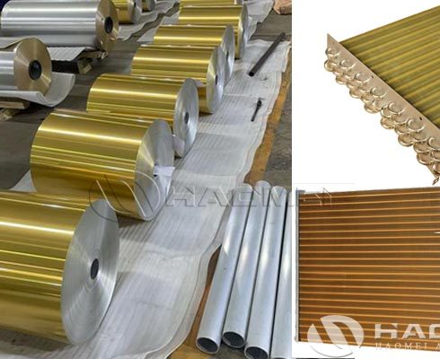 pre-coated gold color aluminum fin stock