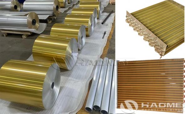 pre-coated gold color aluminum fin stock